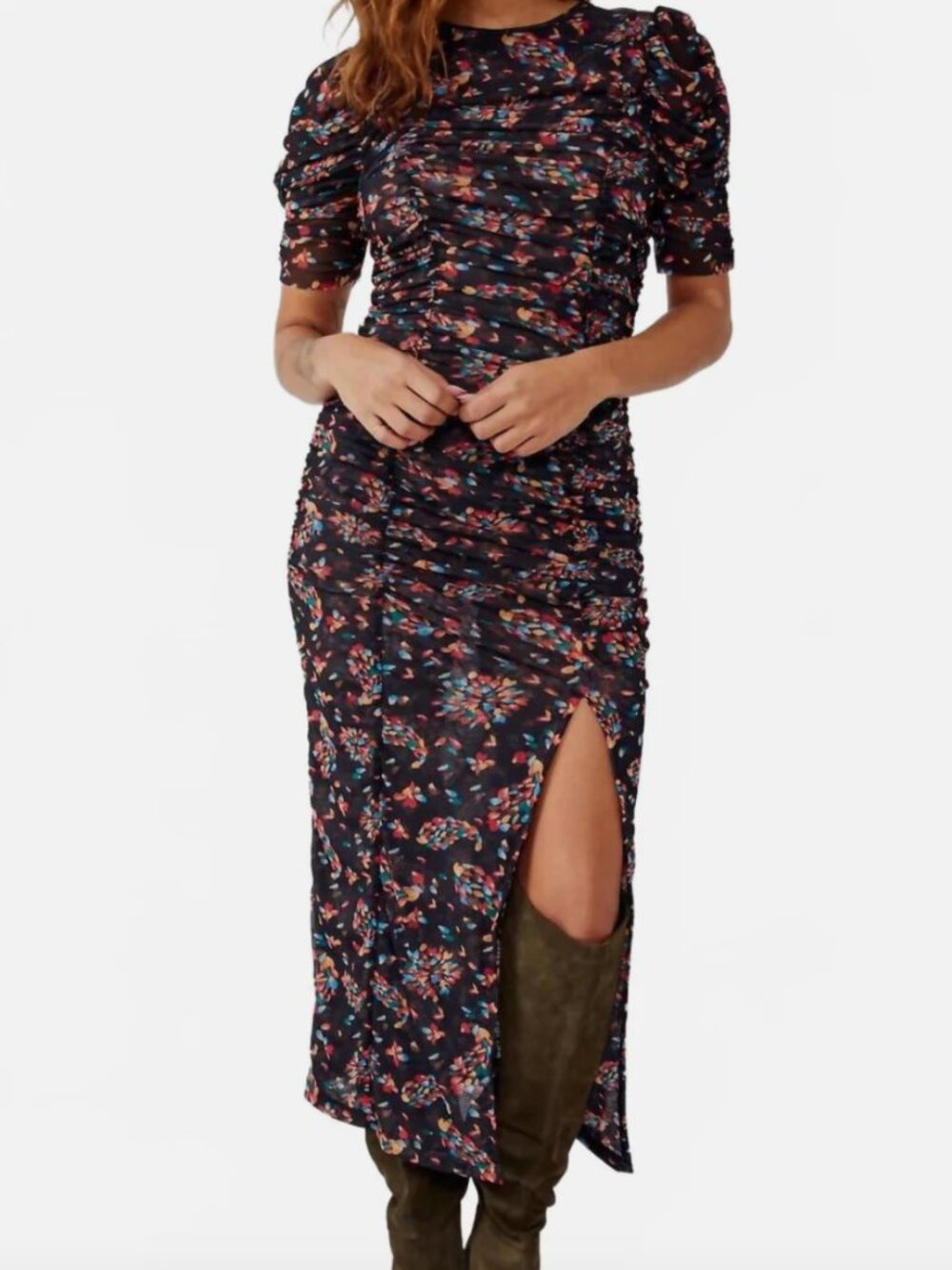 Free People Briella midi dress in twilight combo